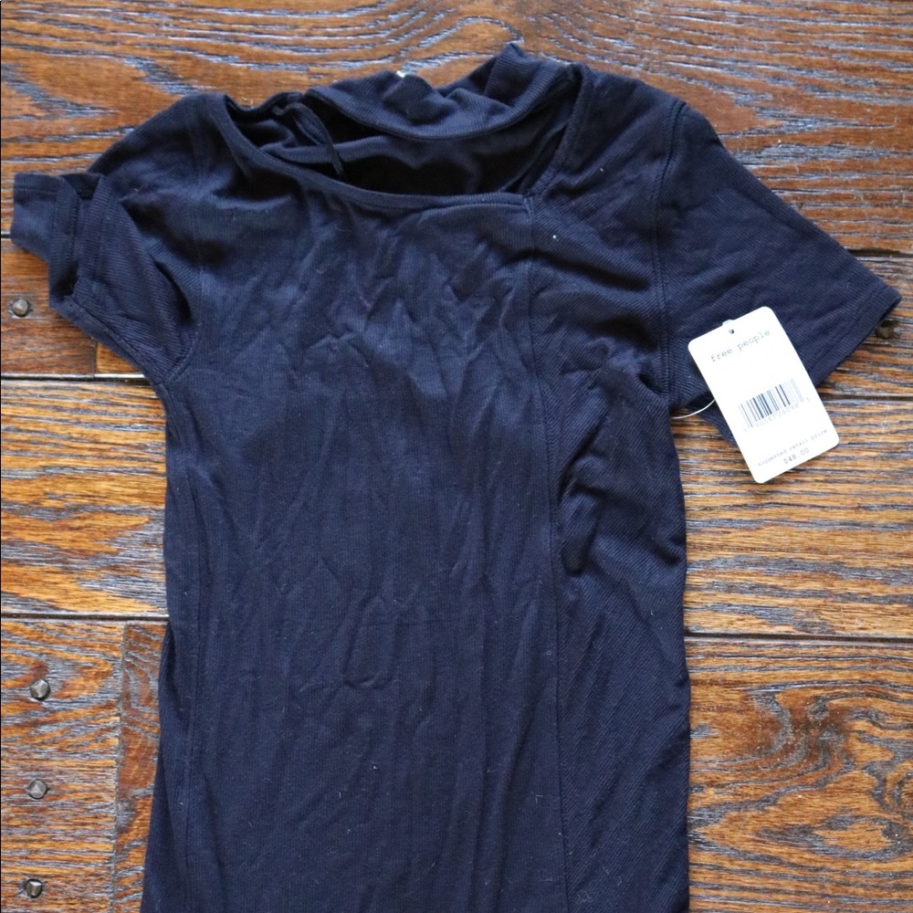 Free people black silky top